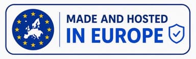 Gemaakt en gehost in Europa